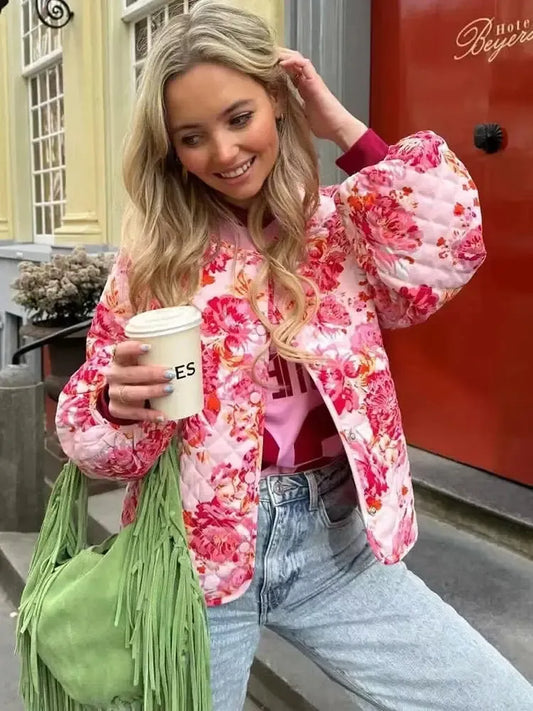 Veste Matelassée Éclatante Pink