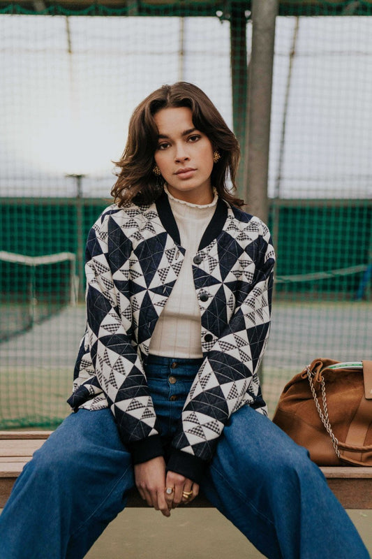 Veste Matelassée Femme Bleu Marine Chic