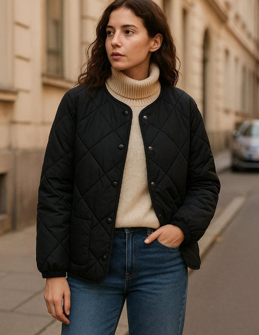 Veste Matelassée Casual Ébène