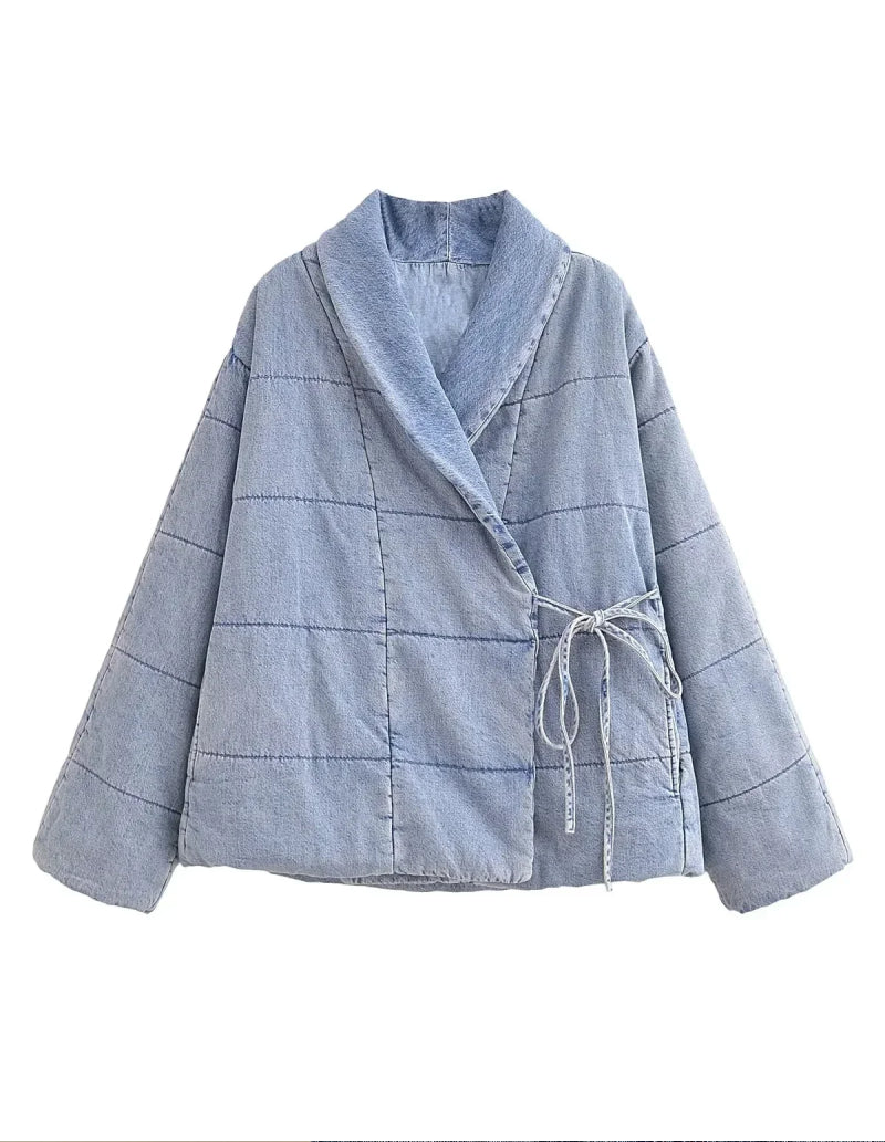 Veste en jean matelassée tendance