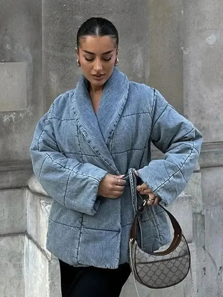 Veste en jean matelassée tendance