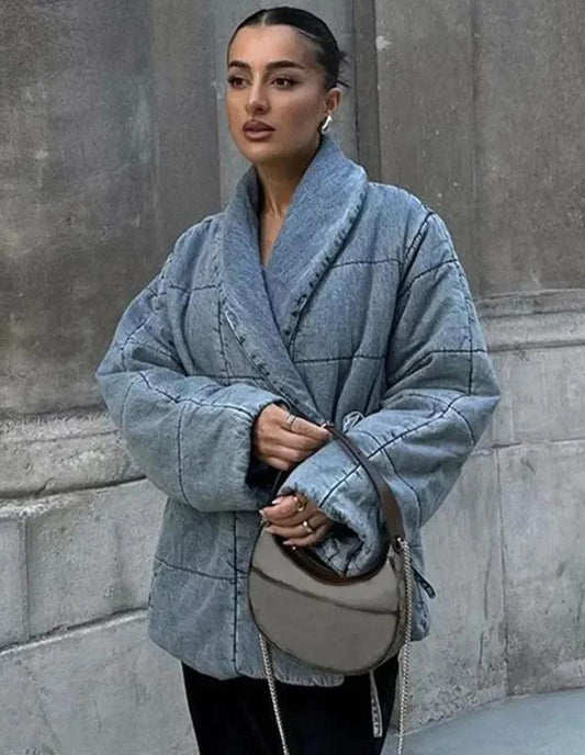 Veste en jean matelassée tendance