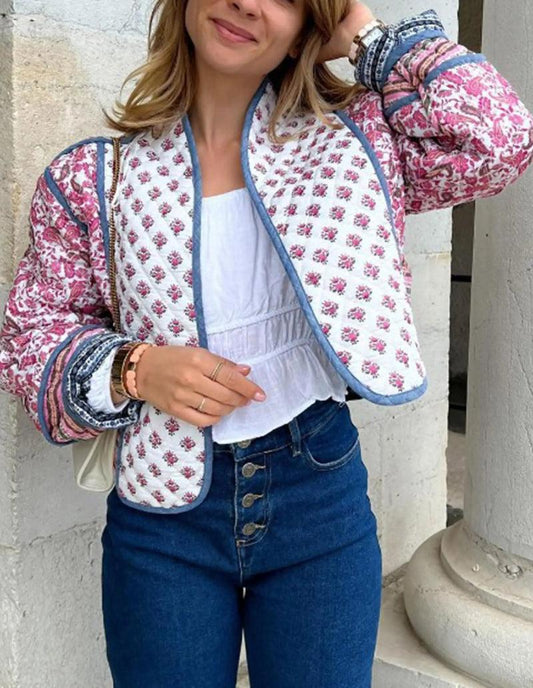 Veste réversible fleuri matelassée Chic & Confort