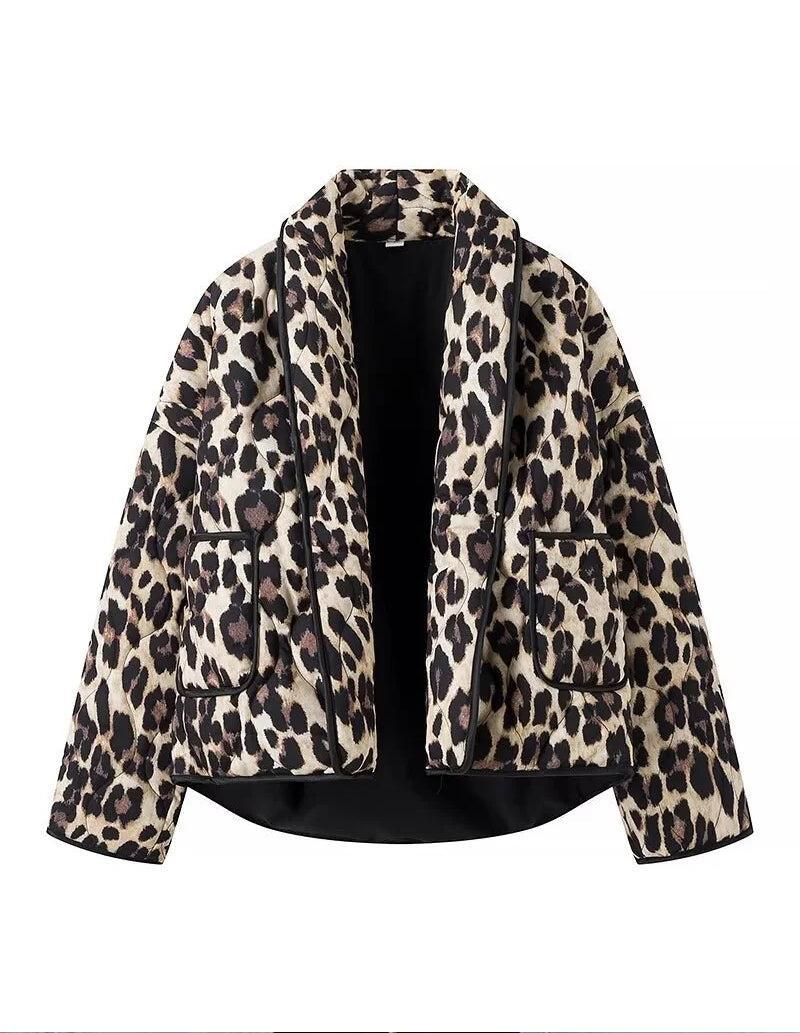 Veste Matelassée Léopard Chic