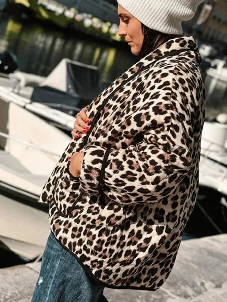 Veste Matelassée Léopard Chic