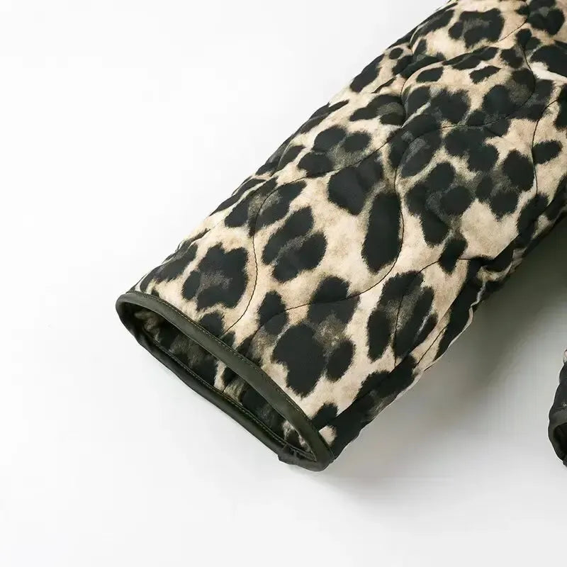 Veste Matelassée Léopard Chic