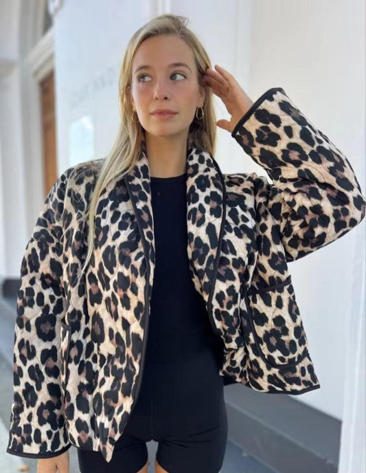 Veste Matelassée Léopard Chic