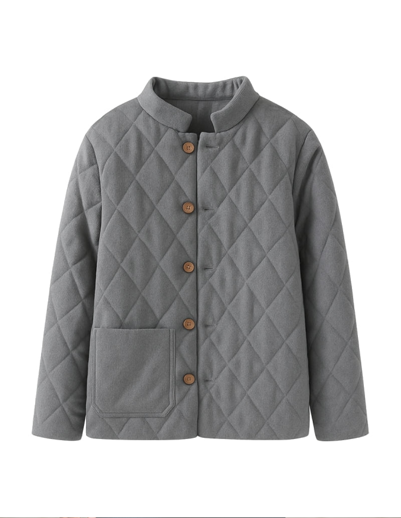 Veste Matelassée Loose Gris Élégance