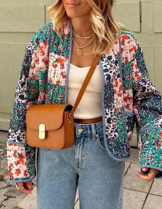 Veste Matelassée Éclatante à Motif