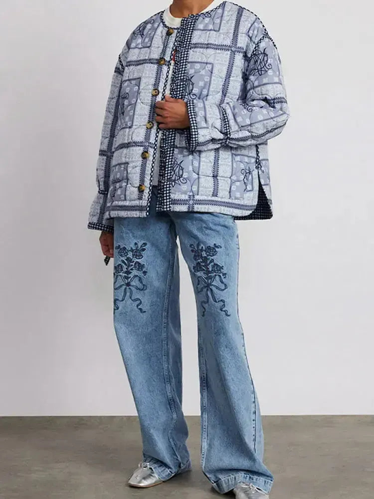 Veste Matelassée Réversible Vichy Élégance