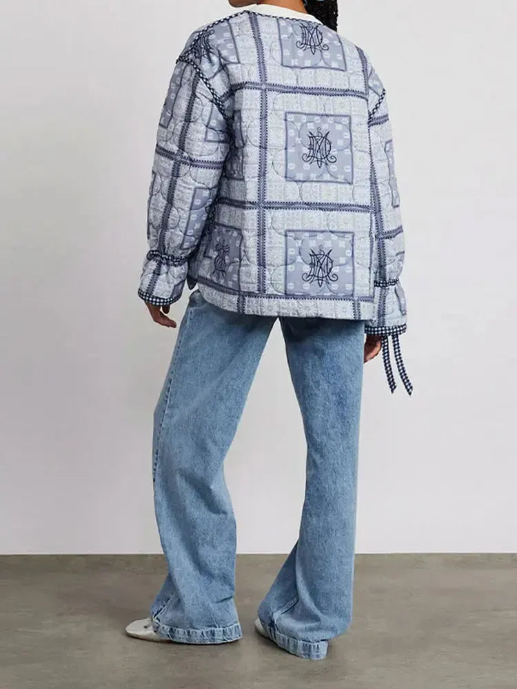 Veste Matelassée Réversible Vichy Élégance