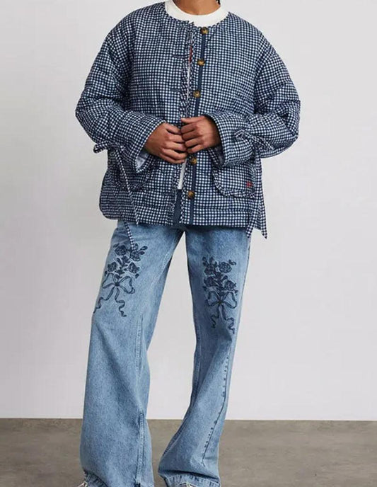 Veste Matelassée Réversible Vichy Élégance