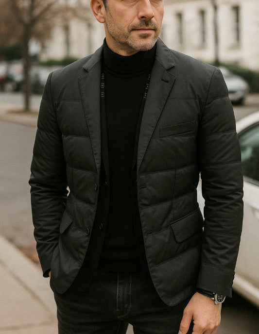 Veste de Costume Matelassée pour Hommes Élégants